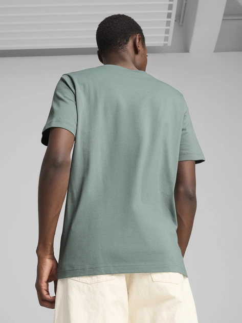 Футболка хлопковая длинная мужская Puma Graphics Wording Tee 68482530 S Green Moon (4067983343766) - изображение 2