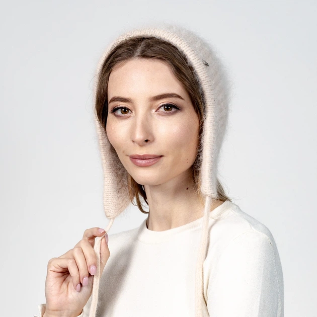 Шапка чепчик с завязками женская LuckyLOOK One Size Бежевый Силия 620-858 - изображение 3
