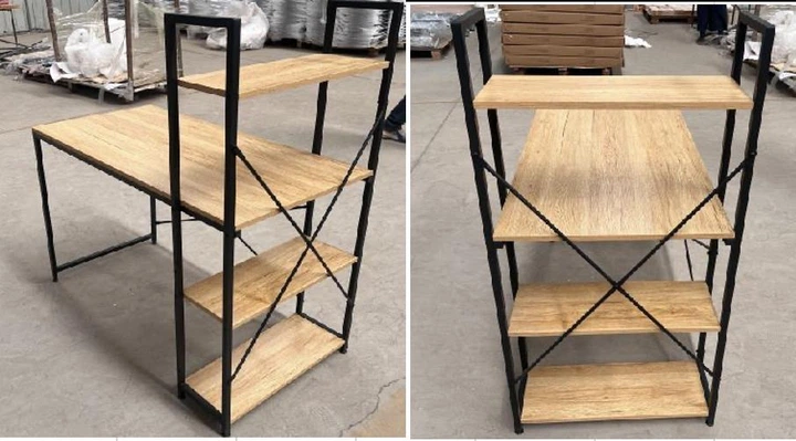 Компьютерный Стол Лофт 120 x 60 см Бежевый с Боковыми Полками Loran Loft Рабочий Офисный - изображение 6