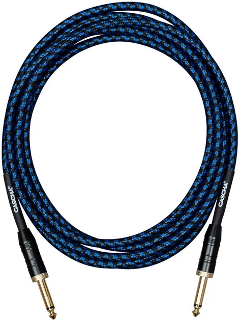 Кабель інструментальний Cascha CCP-G2SBL3 (Professional Line Guitar Cable, Tweed Blue, 3 м) - Фото 3 Кабель інструментальний Cascha CCP-G2SBL3 (Professional Line Guitar Cable, Tweed Blue, 3 м) - зображення 3