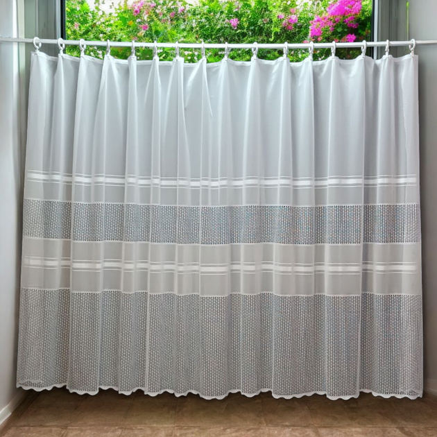 Гардина біла коротка висота 1.50 м (А141) - Фото 1 Гардина біла коротка висота 1.50 м (А141) - зображення 1