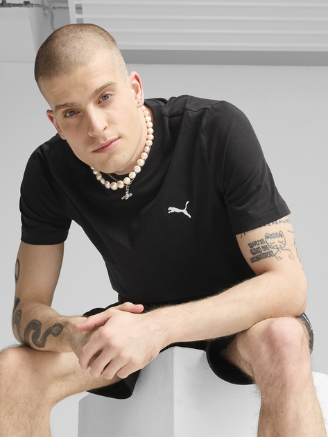 Футболка хлопковая длинная мужская Puma Ess Small Logo Tee 68253801 S Black (4067983302206) 