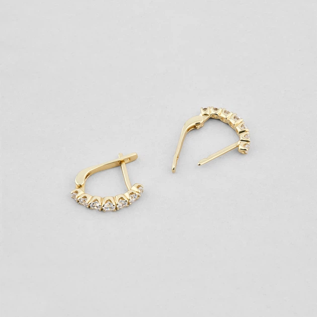 Золотые серьги Minimal с326-ж - Фото 3 Золотые серьги Minimal с326-ж - изображение 3