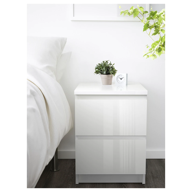 Комод MALM на 2 шухляди IKEA 503.365.52 білий лак - Фото 2 Комод MALM на 2 шухляди IKEA 503.365.52 білий лак - зображення 2