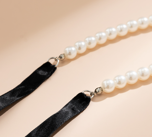 Чокер перли з стрічкою на шию, прикраса кольє Fashion Jewerly (SVS) - зображення 4