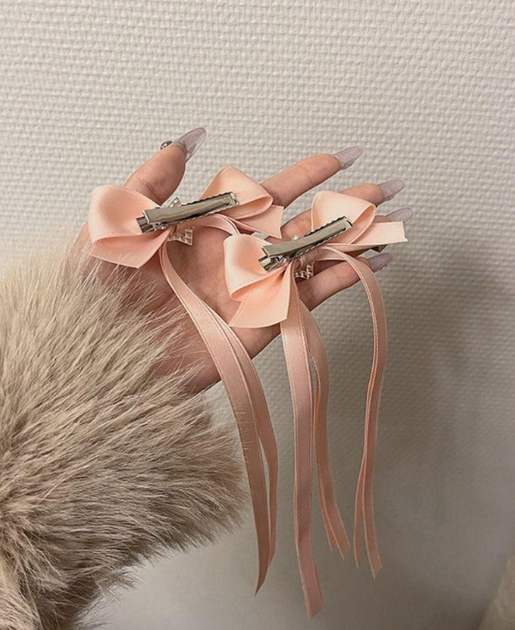 Шпильки затискачі Fashion Jewelry 2 ШТ бантики із зірочками для дівчинки на свято y2k, рожеві (SVS) - зображення 4