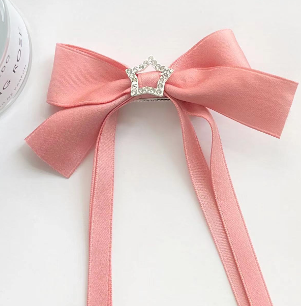 Шпильки затискачі Fashion Jewelry 2 ШТ бантики із зірочками для дівчинки на свято y2k, рожеві (SVS) - зображення 3