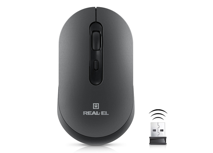 Мышка REAL-EL RM-470W (беспроводная Bluetooth/2.4 ГГц, с аккумулятором и мультиподключением) - изображение 2