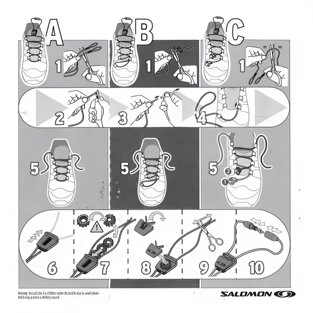 Шнурки с фиксатором Quicklace для обуви Salomon 120 см Черные - Фото 5 Шнурки с фиксатором Quicklace для обуви Salomon 120 см Черные - изображение 5