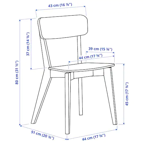 Кухонный стул LISABO IKEA 004.572.35 ясень - изображение 3