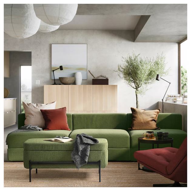 Скамейка/пуф с местом хранения VALTORP IKEA 405.702.39 зеленый