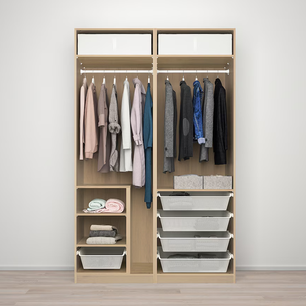 Гардеробна комбінація PAX/BERGSBO IKEA 295.033.07 дуб 150х66х236 - Фото 3 Гардеробна комбінація PAX/BERGSBO IKEA 295.033.07 дуб 150х66х236 - зображення 3