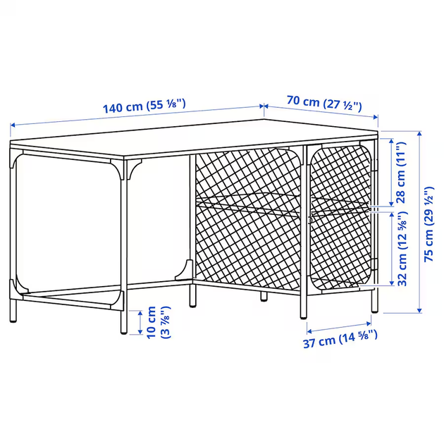 Комп'ютерний стіл FJALLBO 140x70 cm IKEA 905.876.90 - зображення 7