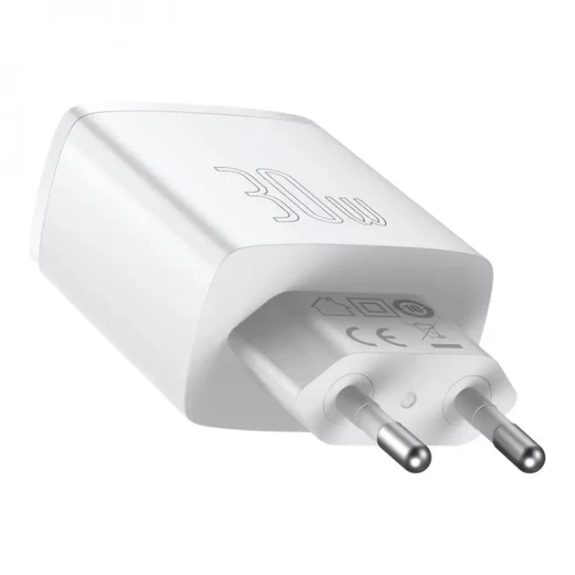 Адаптер питания 3 порта Baseus 2 USB + Type-C 30W CCXJ-E02 зарядное быстрое - Фото 3 Адаптер питания 3 порта Baseus 2 USB + Type-C 30W CCXJ-E02 зарядное быстрое - изображение 3