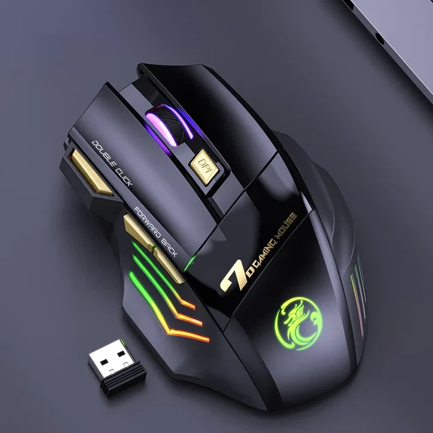 USB игровая мышь iMice X7 тихая безпроводная эргономичная мышка 3200DPI - изображение 4