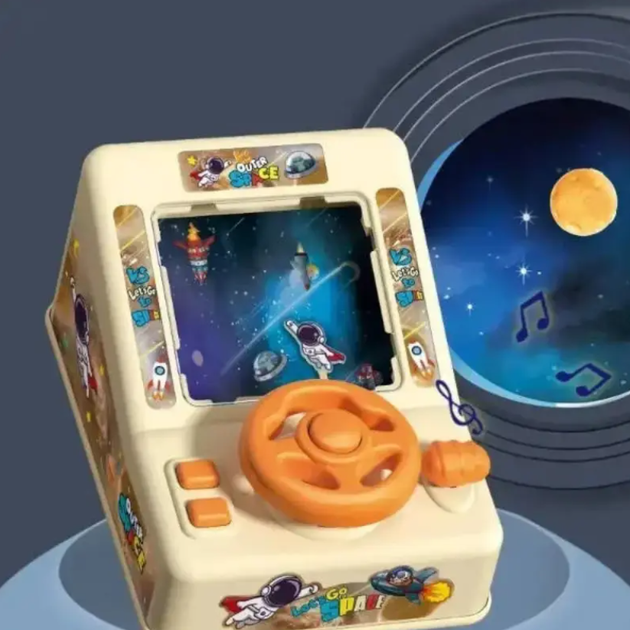Электронная игрушка для детей, автотренажер Outer Space, симулятор вождения с интерактивным рулем и космическими эффектами - изображение 4