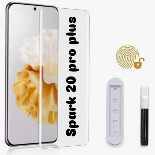 Защитное стекло CDK для Tecno Spark 20 Pro+ | UV Curved (018110) (clear) - изображение 3