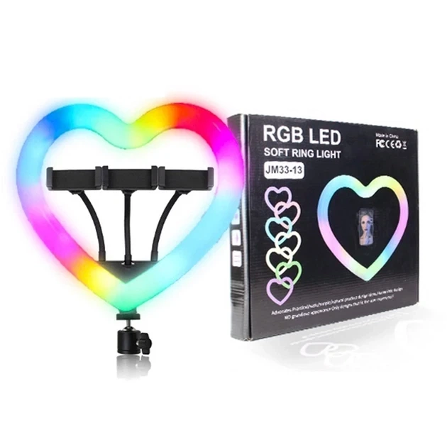 Кольцевая LED лампа RGB Сердце 33 см 45 ВТ и штатив 2.1 метра - Фото 9 Кольцевая LED лампа RGB Сердце 33 см 45 ВТ и штатив 2.1 метра - изображение 9