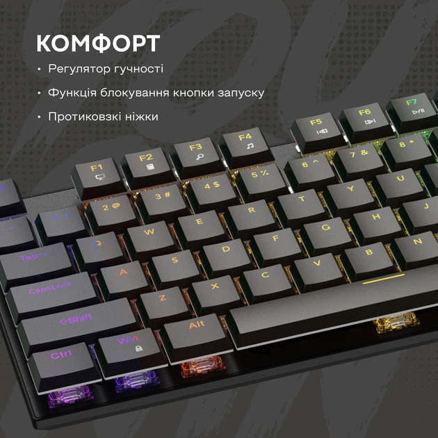 Клавиатура проводная Canyon Cometstrike GK-55 RGB ENG/UKR USB