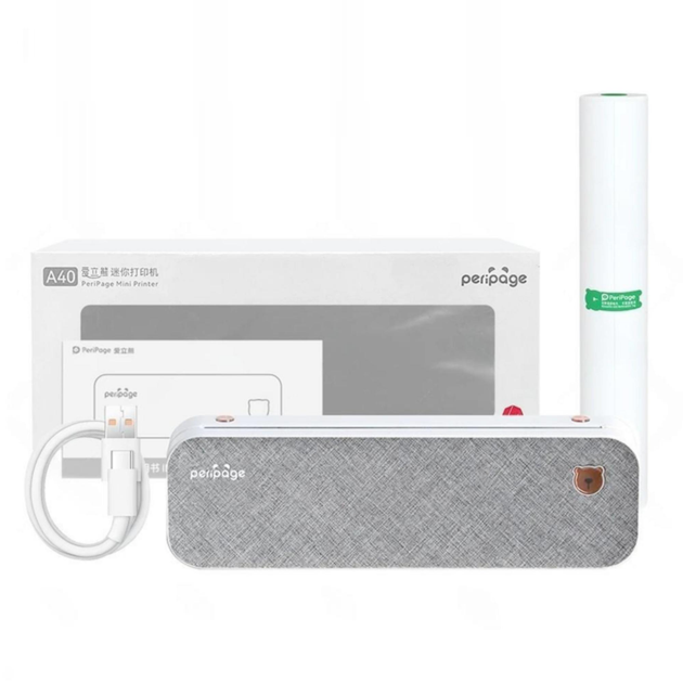 Портативний бездротовий термопринтер PeriPage A40 Bluetooth 2600mAh підходить для тату та документів - зображення 1