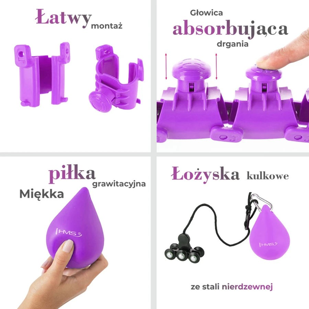 Хула-хуп HMS HHW12 Plus Size з вкладками та обтяжувачем Фіолетовий (5907695545265) - зображення 8