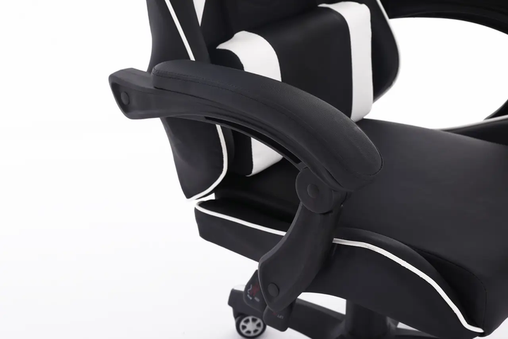Комп'ютерне крісло Extreme ENZO 121 SERIES Чорно-білий для геймерів та роботи - изображение 8
