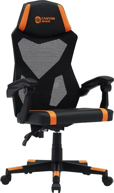 Крісло геймерське Canyon Flow MCH01 Mesh Black-Orange (CNE-MCH01) - зображення 2