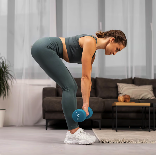 Гантели для фитнеса неопреновые круглые Hop-Sport HS-V080DR 2x8кг голубой - Фото 5 Гантели для фитнеса неопреновые круглые Hop-Sport HS-V080DR 2x8кг голубой - изображение 5
