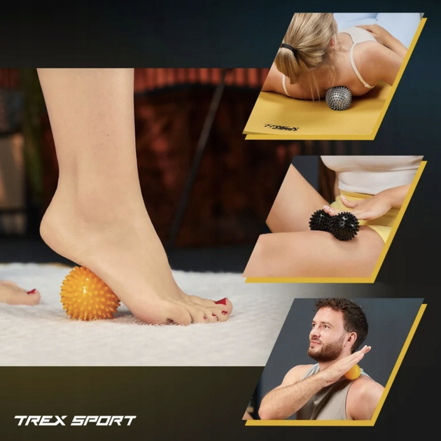 Набір масажних м'ячів Trex Sport TX-003MSB 3в1 для йоги та фітнесу PVC - зображення 15