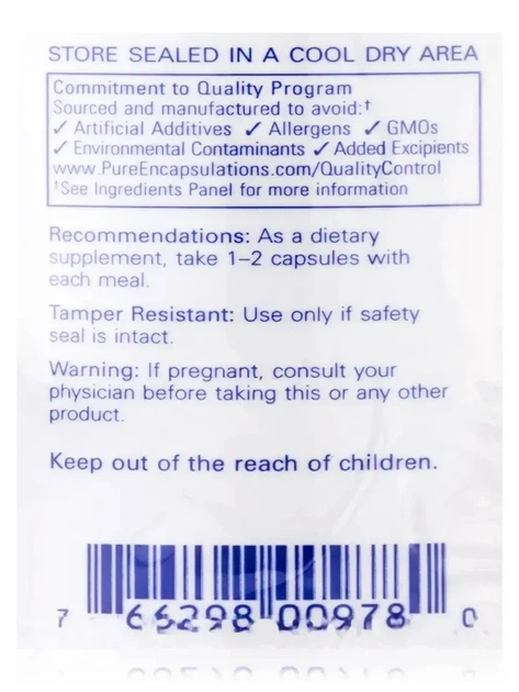 Витамины для пищеварения Pure Encapsulations (Digestion GB) 180 капсул - изображение 5