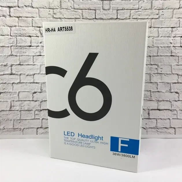Комплект автомобільних світлодіодних LED ламп з охолодженням С6 LED H4 LED-лампи для авто 3800 Лм - зображення 6