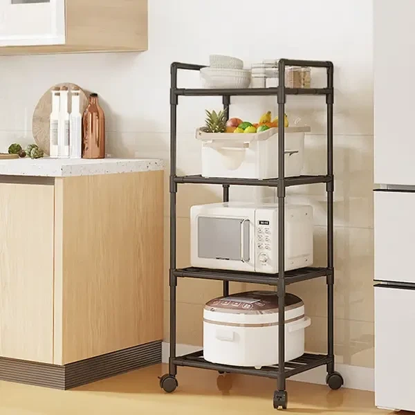 Полка-стеллаж напольная 138×42×32 см на колесиках TVT-03 ...