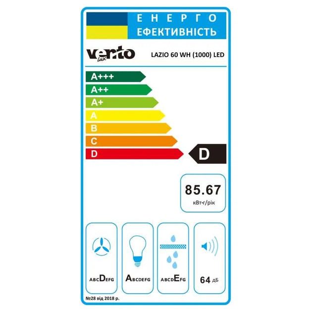 Витяжка Ventolux LAZIO 60 WH (1000) LED - изображение 3