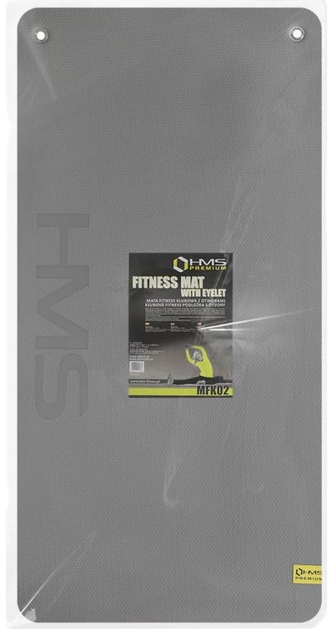 Mata fitness klubowa z otworami HMS Premium MFK02 120 x 60 x 2 cm Szaro-Czarna (5907695531763) - obraz 4