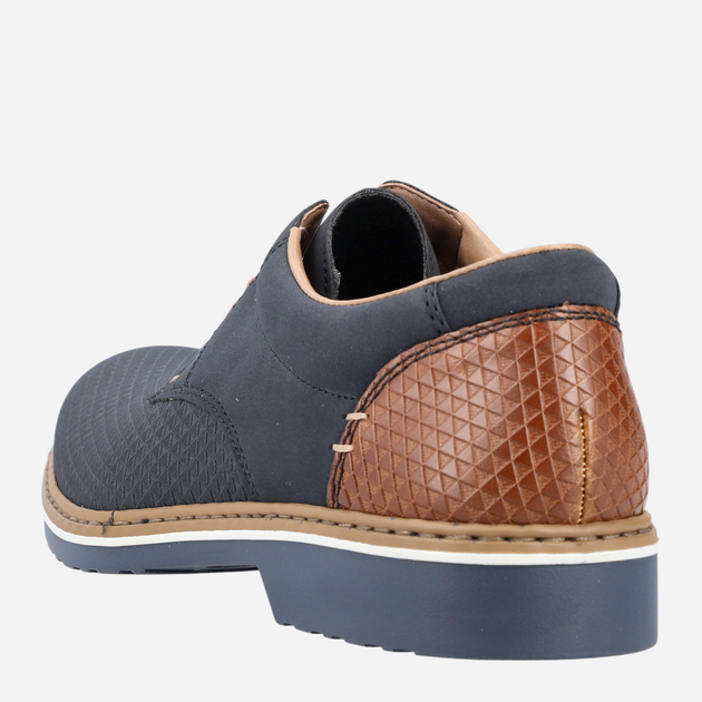 Buty derby męskie skórzane RIEKER 16504-16 46 (11UK) 30.3 cm Granatowe (4059954026600) - obraz 7