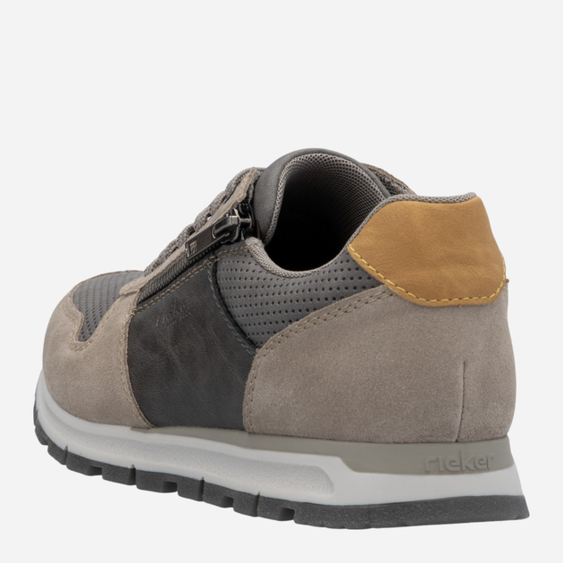 Sneakersy męskie do kostki RIEKER B0505-42 42 (8UK) 28 cm Szare (4061811610198) - obraz 7