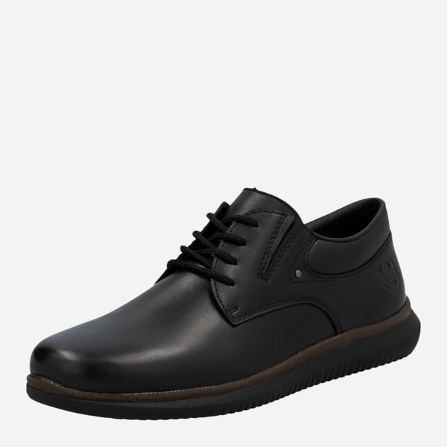 Buty derby męskie skórzane RIEKER 10419-00 46 (11UK) 30.3 cm Czarne (4061811220786) - obraz 5