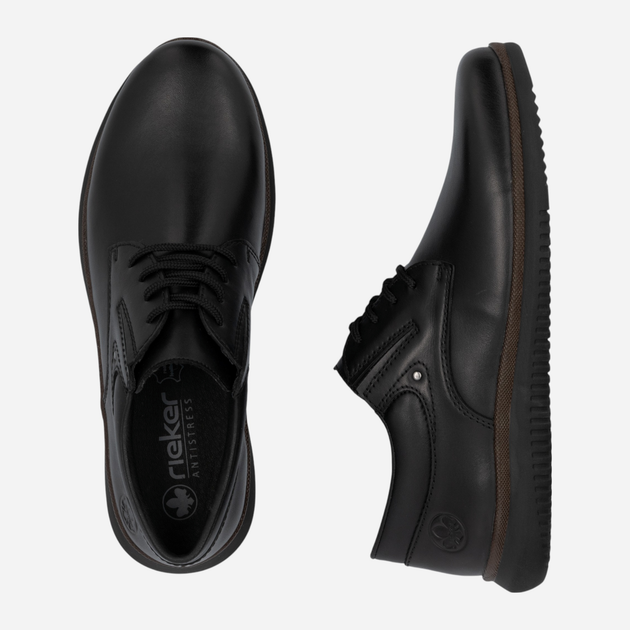 Buty derby męskie skórzane RIEKER 10419-00 44 (9.5UK) 29 cm Czarne (4061811220762) - obraz 8