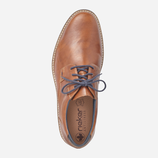 Buty derby męskie skórzane RIEKER 13500-25 41 (7.5UK) 27 cm Rude (4059954842217) - obraz 6