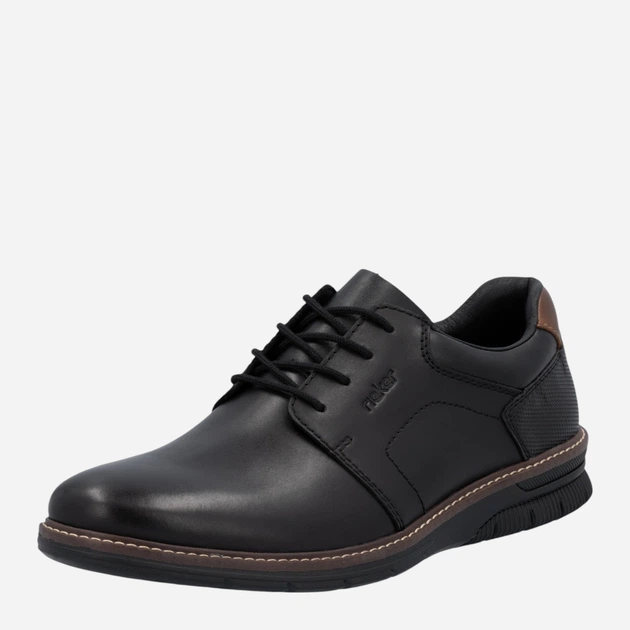 Buty derby męskie skórzane RIEKER 14419-00 46 (11UK) 30.3 cm Czarne (4061811215294) - obraz 5