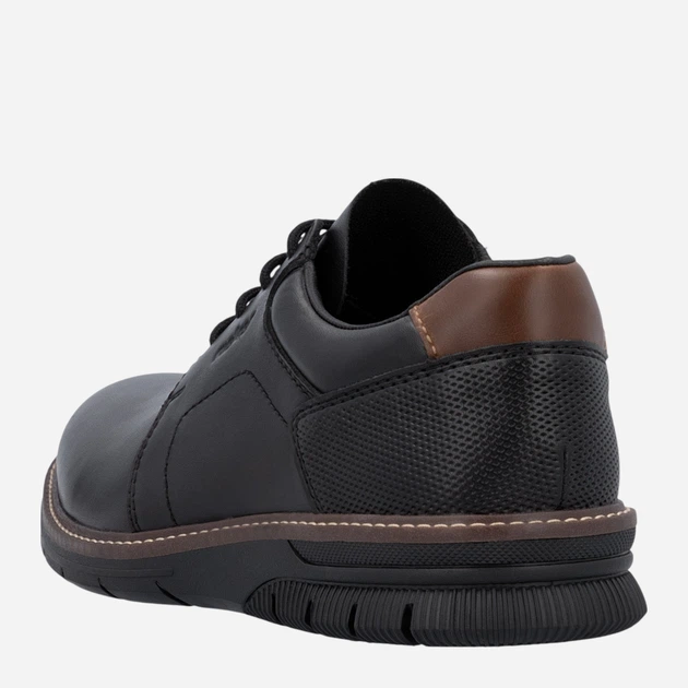Buty derby męskie skórzane RIEKER 14419-00 46 (11UK) 30.3 cm Czarne (4061811215294) - obraz 7