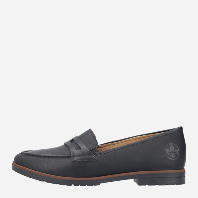 Loafersy damskie skórzane RIEKER 45300-00 38 (5UK) 25 cm Czarne (4061811826629) - obraz 4