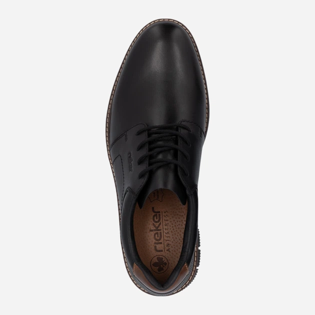 Buty derby męskie skórzane RIEKER 14419-00 46 (11UK) 30.3 cm Czarne (4061811215294) - obraz 9