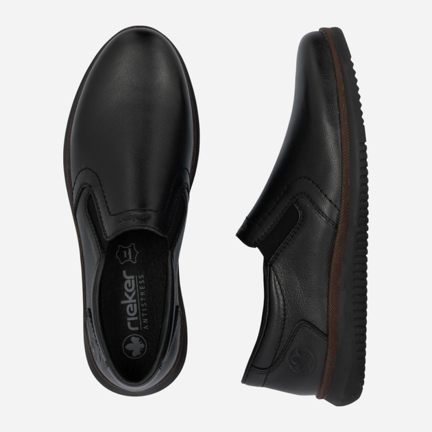 Buty wsuwane męskie skórzane RIEKER 10450-00 43 (9UK) 28.5 cm Czarne (4061811220847) - obraz 8