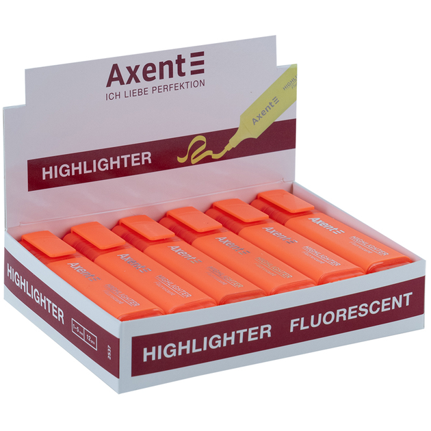 Маркери 12 шт. Highlighter 2537-A 1-5 мм клиноподібний помаранчевий 4063276207289 - изображение 2