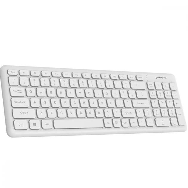 Мембранна бездротова тонка клавіатура Proove Classic Code Ukraine Layout Біла - зображення 2