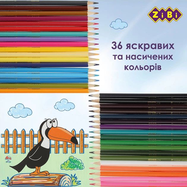 Олівці кольорові ZiBi Kids Line 36 кольорів (ZB.2417) – фото