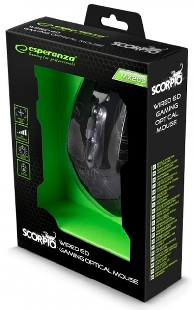 Mysz Esperanza MX203 Scorpio USB czarno-niebieska (EGM203B) - obraz 4