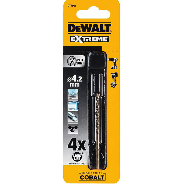 Сверло по металлу DeWALT Extreme Industrial Cobalt 4.2мм/75мм (DT4961) - изображение 3