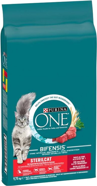 Karma sucha dla kotów Purina One Sterilcat wołowina 9.75 kg (7613038508528) - obraz 1